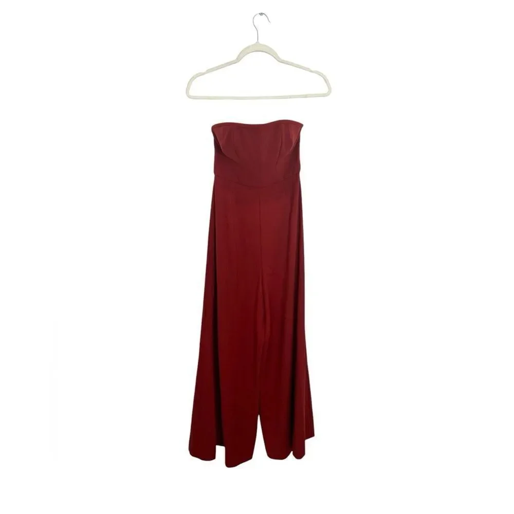 House of CB MARIEFRANCE RUST WIDE LEG CORSET JUMPSUIT